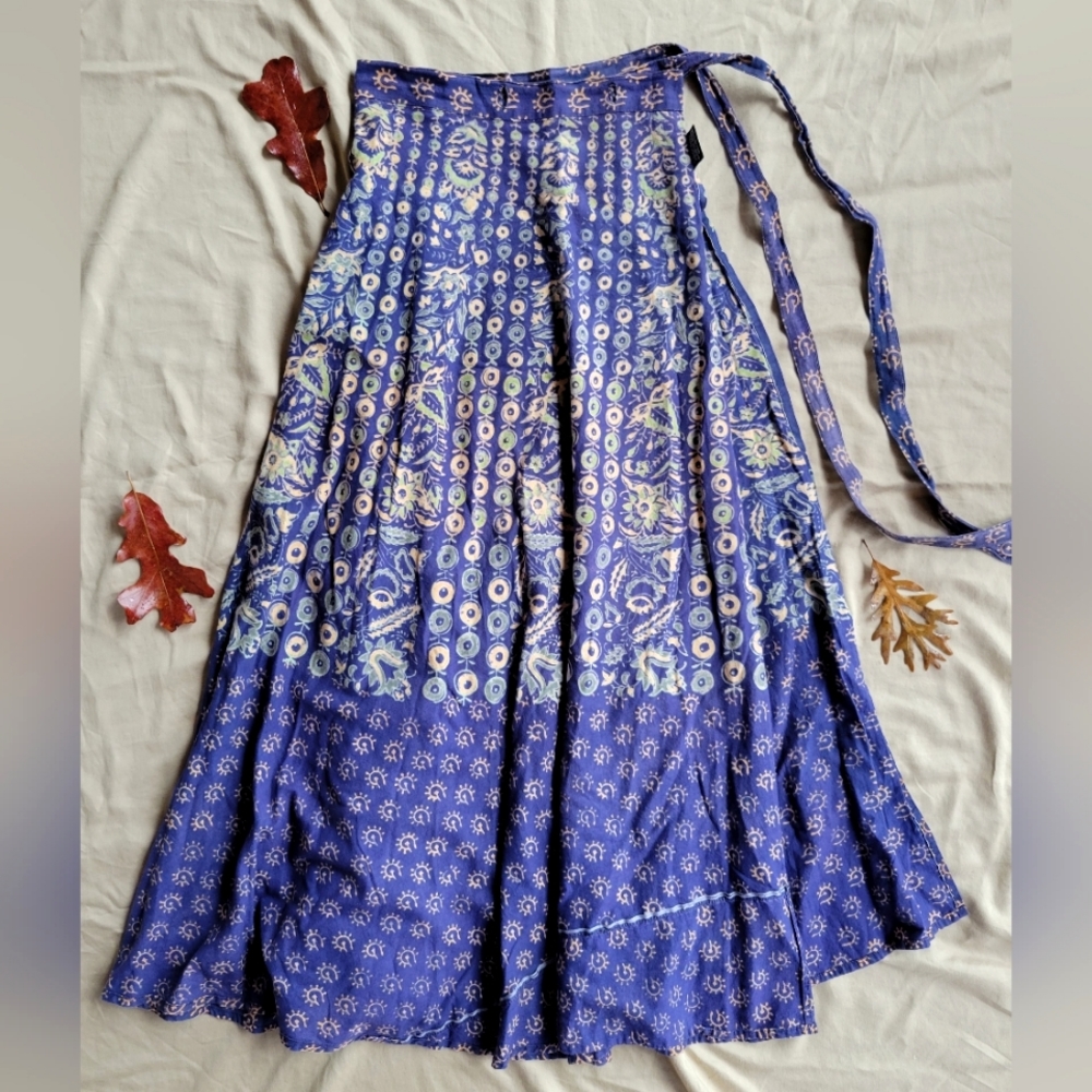 Kashi Blue Boho Wrap Skirt